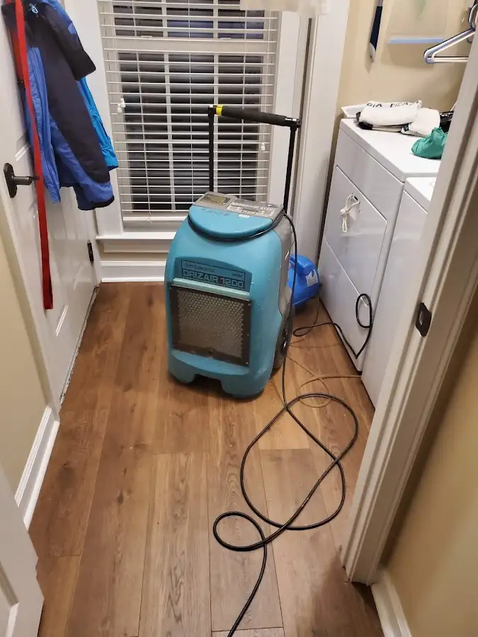Commercial dehumidifier deployed for Flood Damage Cleanup in Mount Lebanon